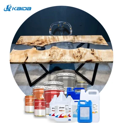 Gros Fast Cure Crystal Clear Liquid Epoxy Resin Ab Glue Craft Durcisseur Kit Fabrication de bijoux Clear Epoxy Resin Table